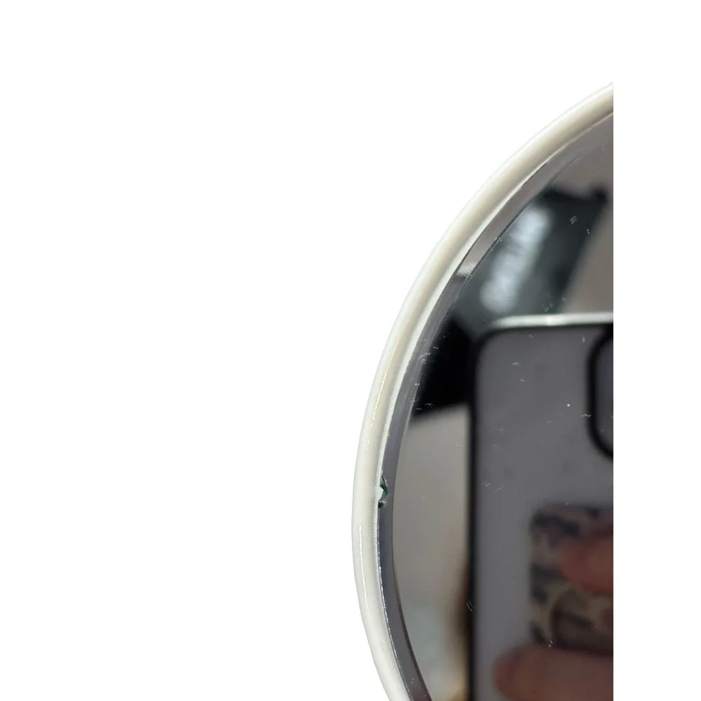 Vintage D. Smith Signed Hand Painted‎ Ceramic Rose Floral Vanity Mirror White